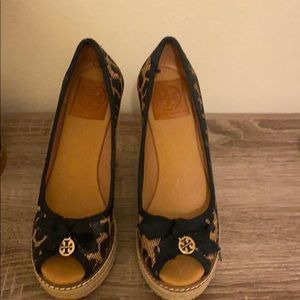 Tory Burch leopard wedges